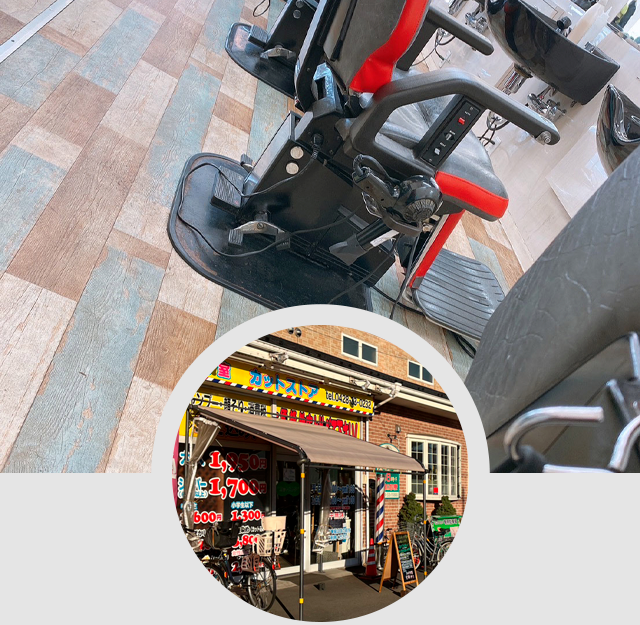 カットストア店舗情報新町店の外観と内観